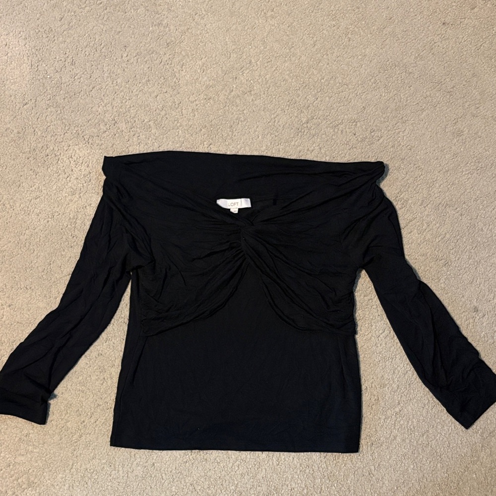 Loft Cotton On Black Off-Shoulder top XL EXCELLENT